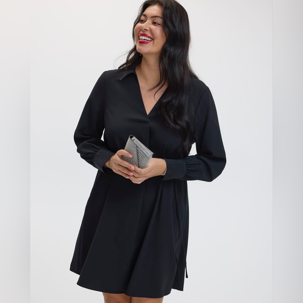 Reitmans Black Long Sleeve Shift Dress